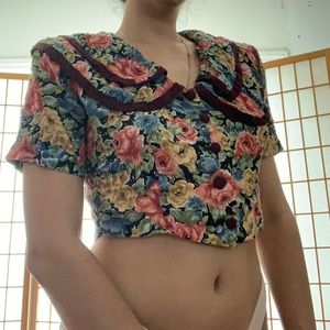 Vintage floral crop top